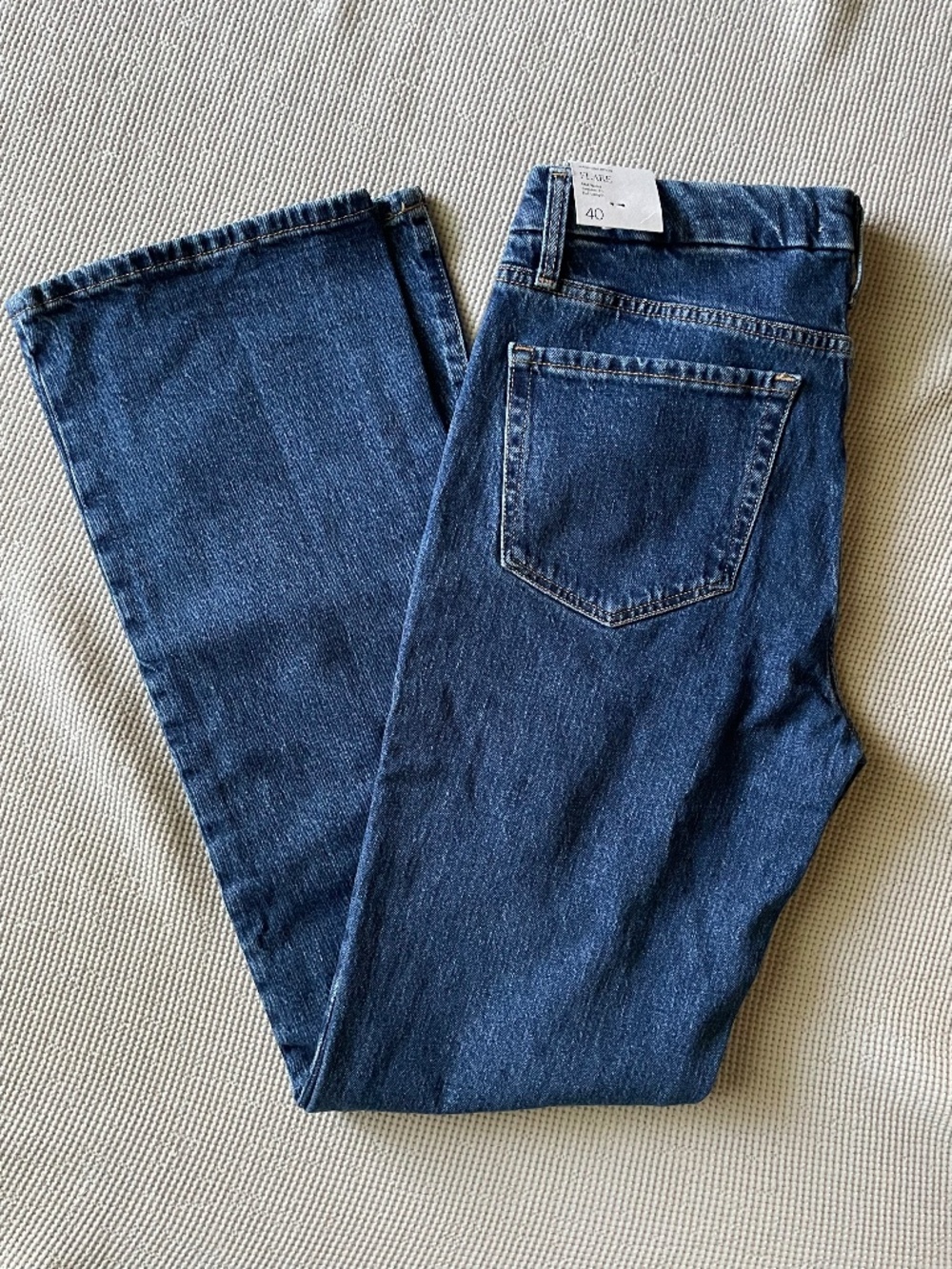 NEW - MANGO - Blue Flare Mid Waist Regular Fit Full Length Jeans - Size 8